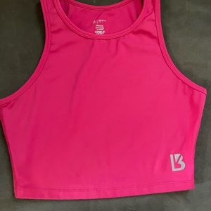 Buff Bunny Crop Tank Fuchsia racerback Medium